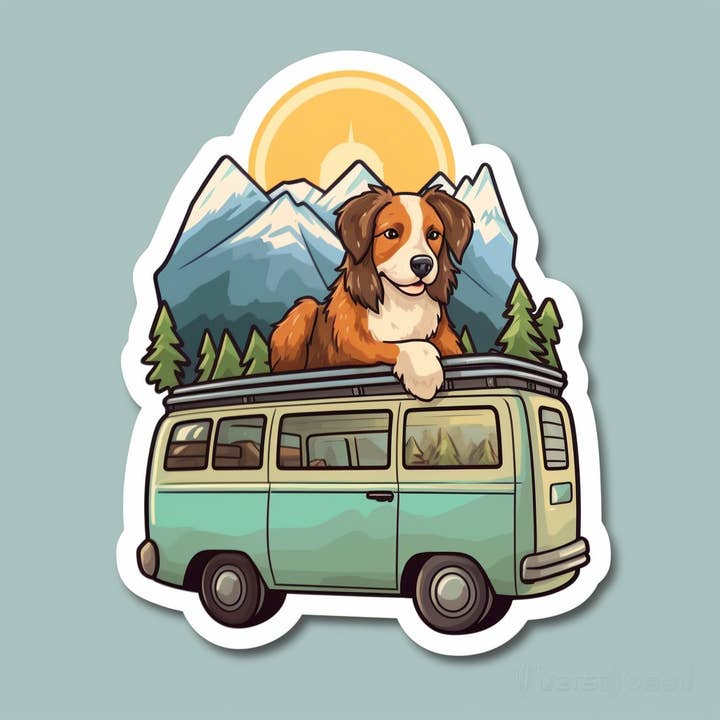 To the Mountains Vinyl vandtæt hundeklistermærke for engroshandel hos Elizarae Co.