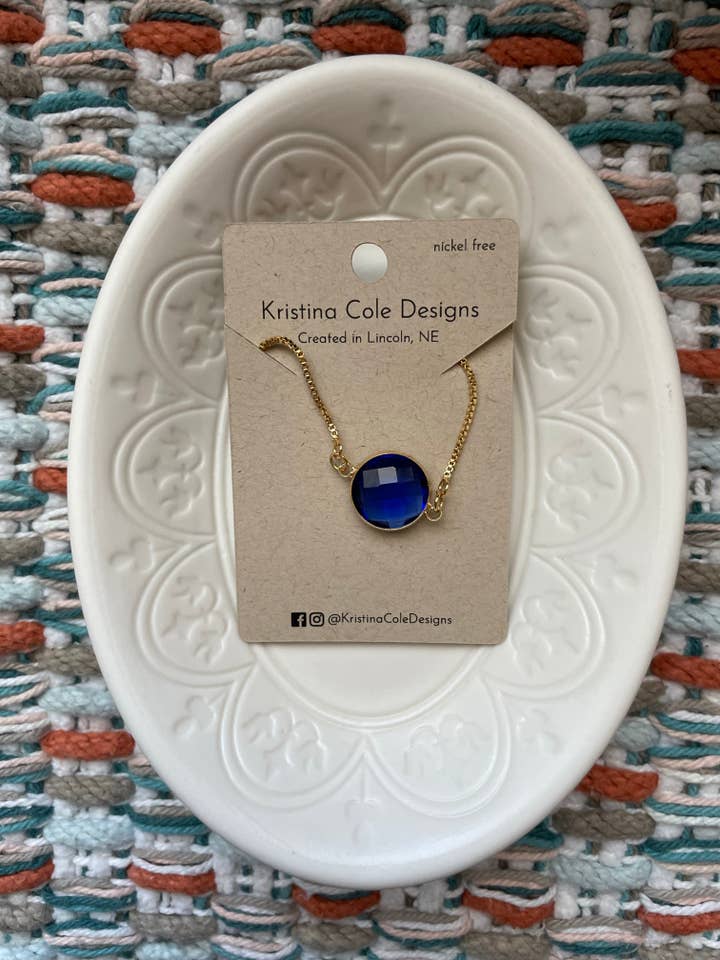 Blue Topaz Cut Stone gouden armband voor wholesale door Kristina Cole Designs