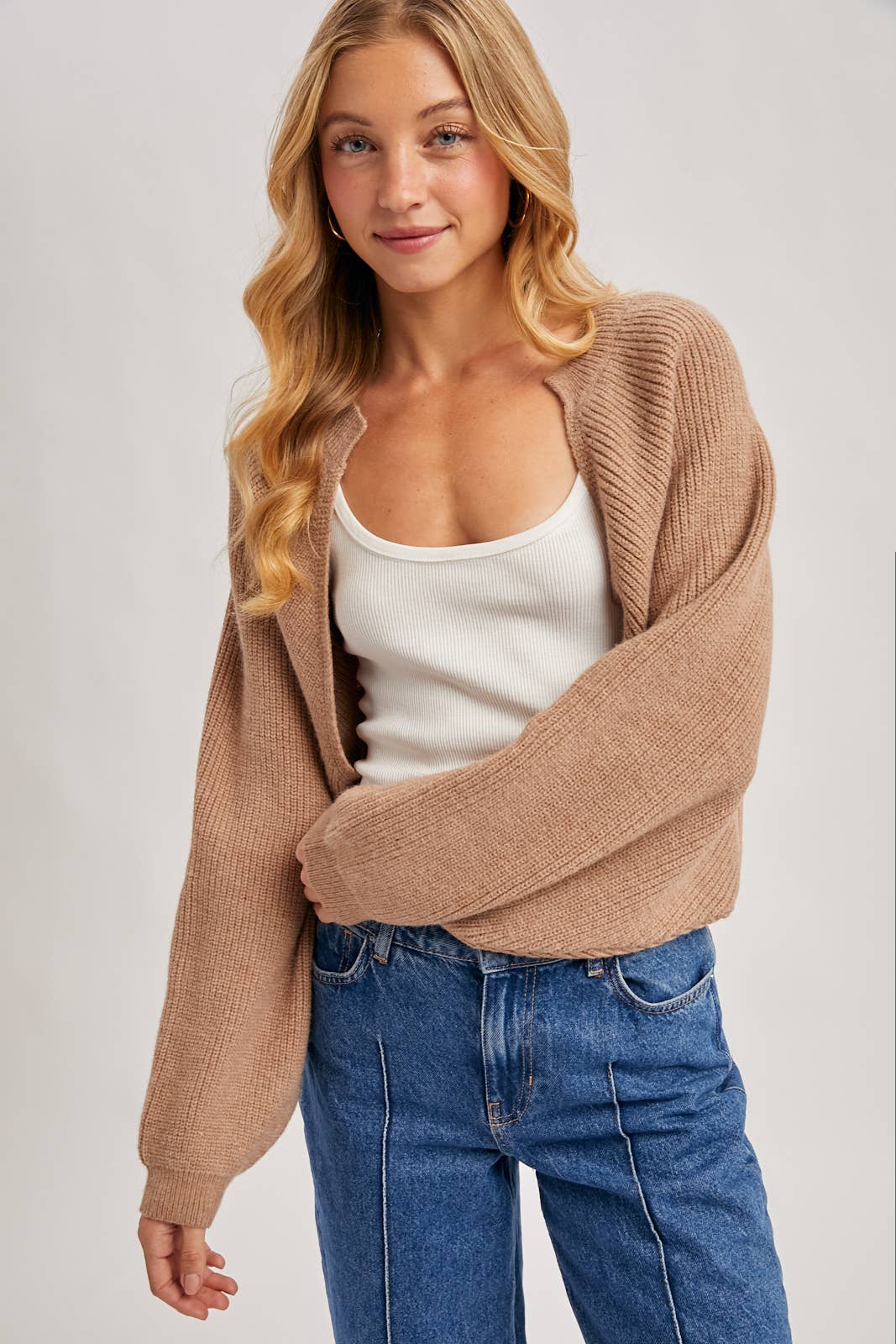 Bluivy - Wholesale Cardigan - Women's - CROPPED RIB KNIT BOLERO SHRUG SWEATER13