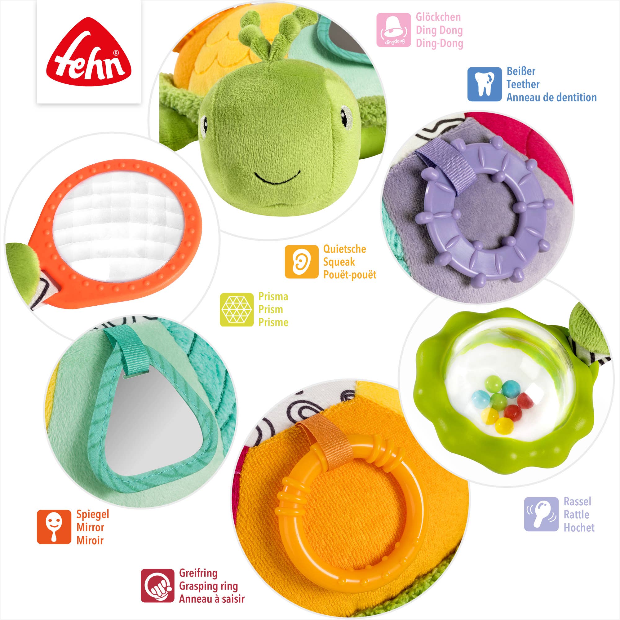 Fehn - Wholesale Stuffed/Plush Toy - Kids & Baby - Activity Sea Turtle XL - Motor Skills Toy3