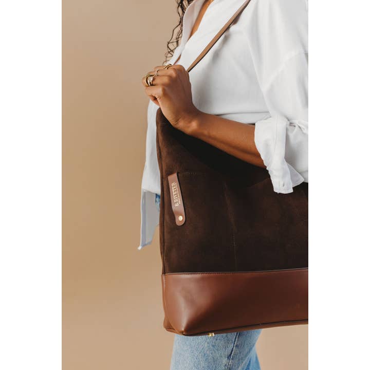 R.Riveter - Wholesale Crossbody Bag - Women's - Doyle | Coffee Suede + Brown5