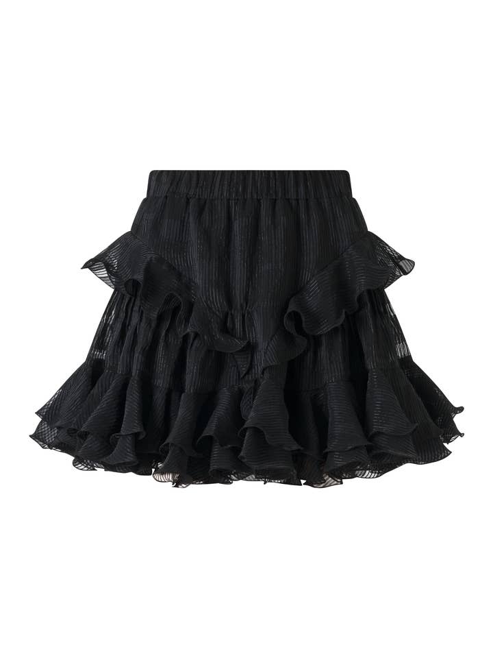 Violaine Ruffled Checkered Texture Skirt for wholesale by WHAT IF