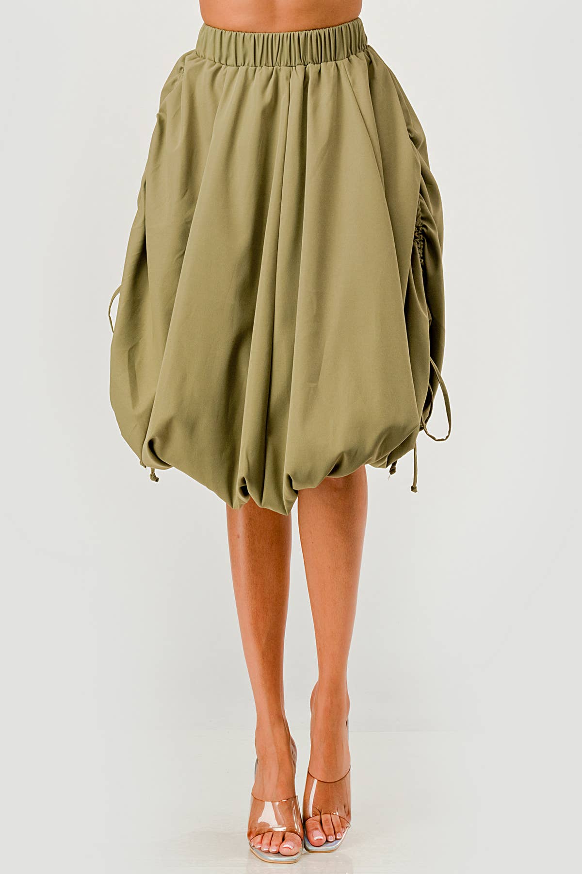 Namatt Design - Venta al por mayor Falda - Mujer - Falda midi burbuja ajustable con cordón lateral regular13