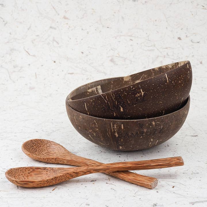 Bambuzz - Venta al por mayor Tazón - Set cuencos coco | 2 cuencos y 2 cucharas