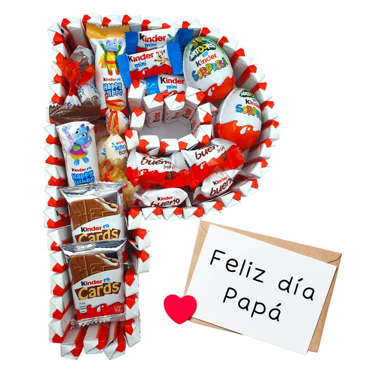 IAMI - Vendita all'ingrosso Confezioni di cioccolatini - Regalo per la festa del papà per bambini - Lettera P ripiena di cioccolato