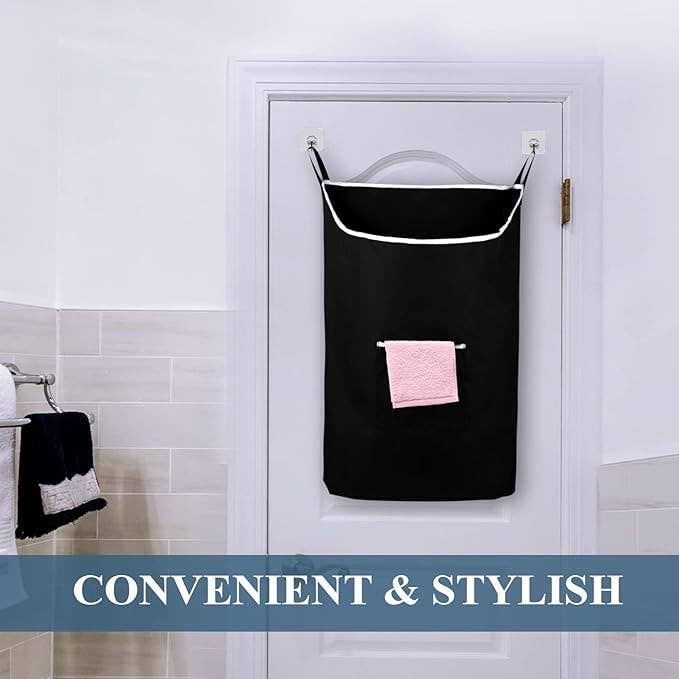The Fine Living Company - Wholesale Laundry Hamper - Large Over-Door Hanging Laundry Hamper with Zipper – Black4