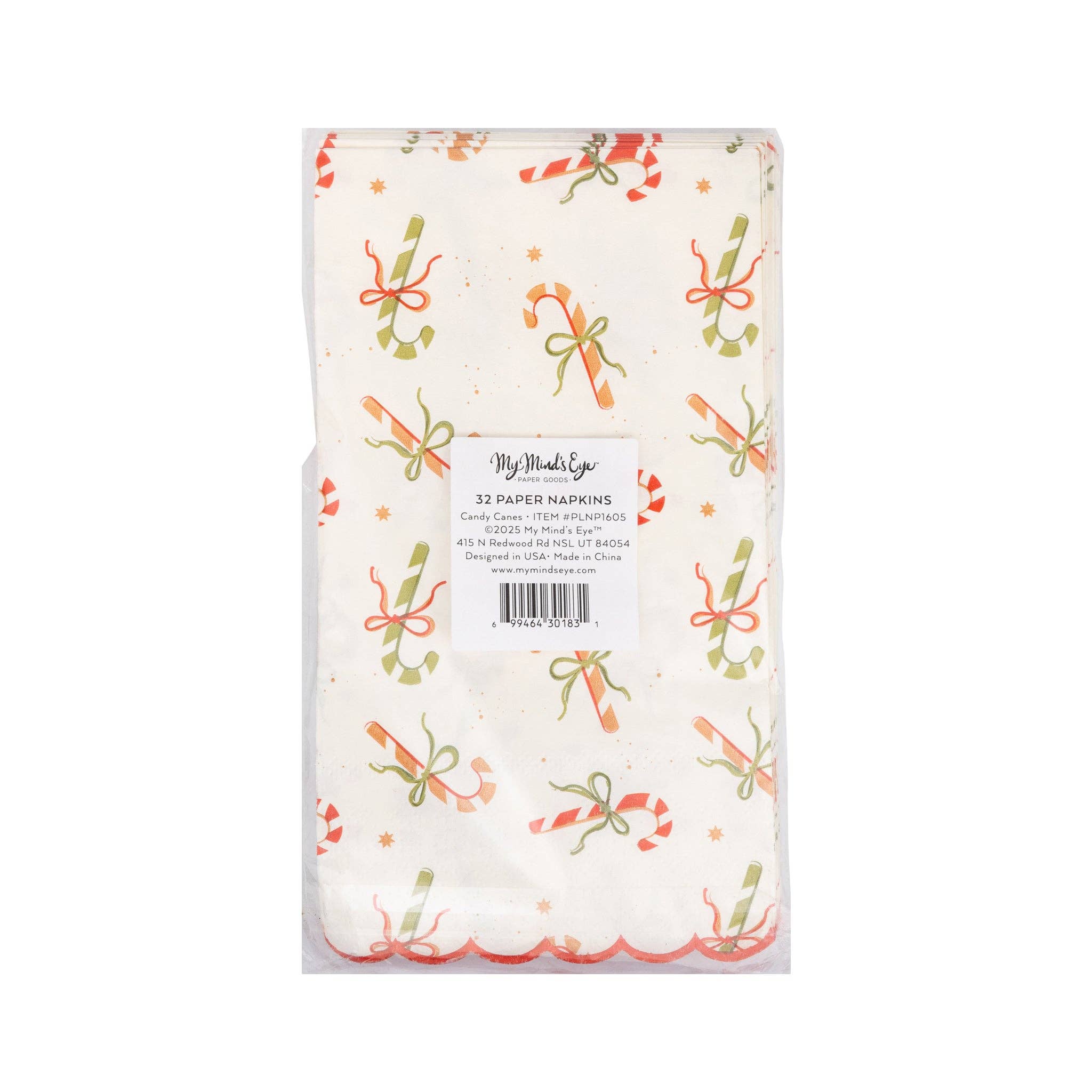 My Mind’s Eye – Guardanapo descartável por atacado – PLNP1605 - Guardanapo de Convidado com Bengalas de Açúcar e Laços2