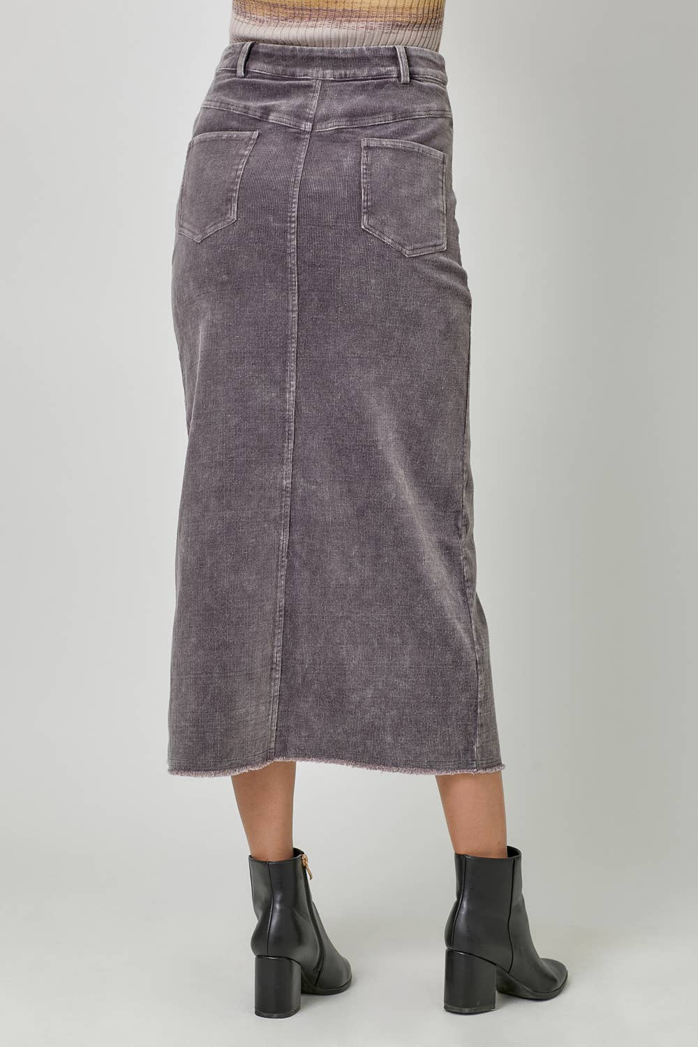 Mystree - Wholesale Skirt - Women's - 60742 Washed Front Slit Corduroy Skirt26