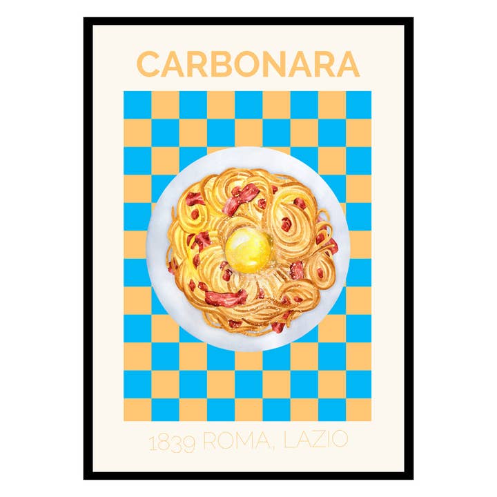 Poster Pasta Carbonara pour la vente par Places of Art