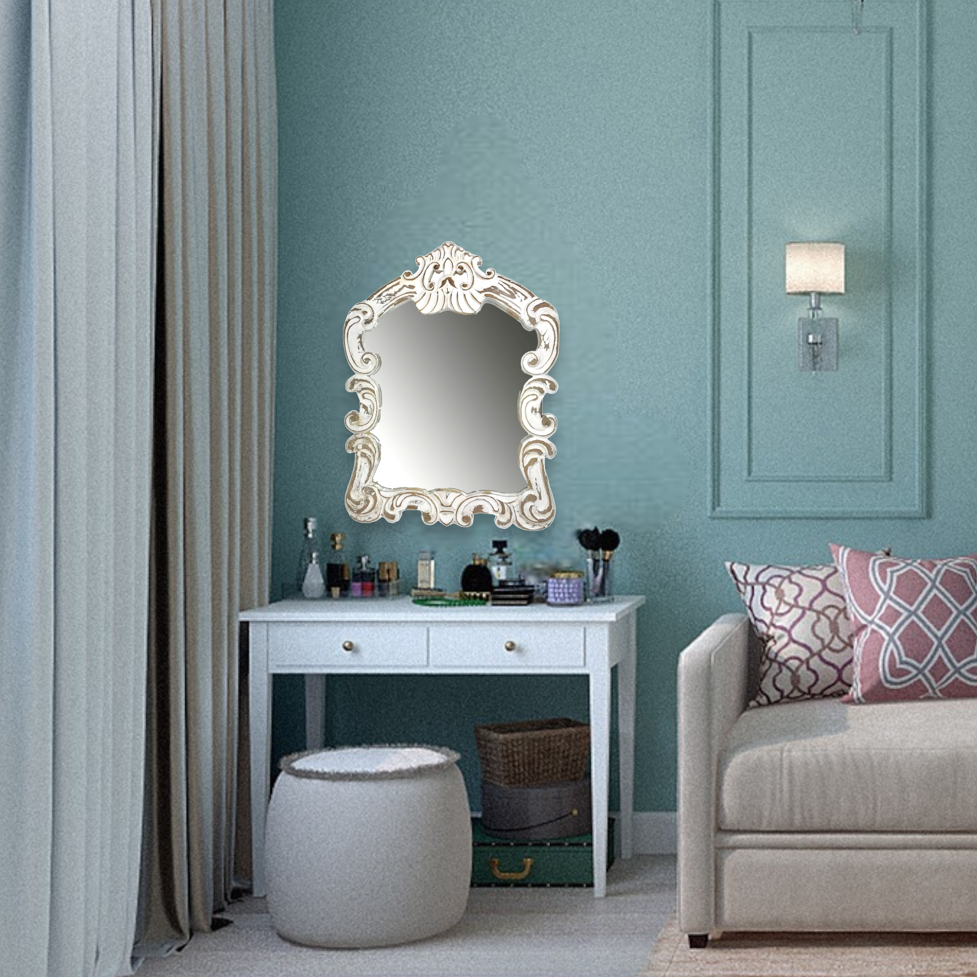 Wilco Home - Wholesale Wall Mirror - Royal Orleans Hand-Carved Wood Vanity Wall Mirror5