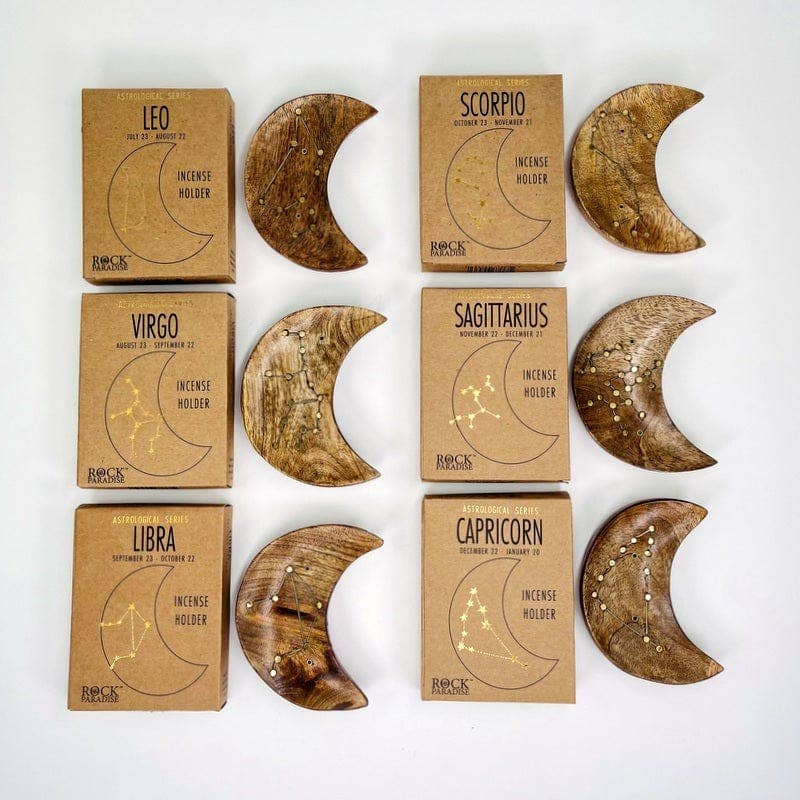 Rock Paradise - Wholesale Wierookhouder - Kristallen maansikkel wierookhouder met sterrenbeelden - Rock Paradise1