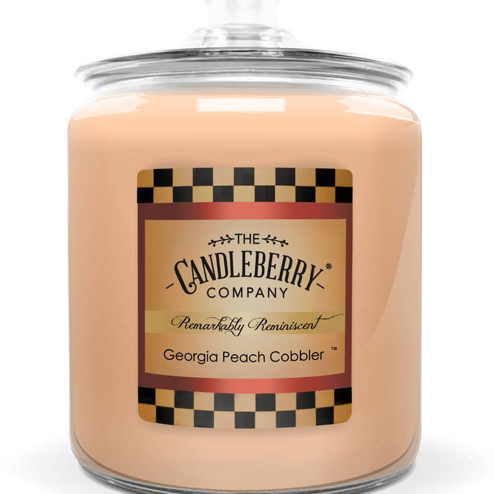 Georgia Peach Cobbler™, 4 - Wick, Cookie Jar Candle for wholesale by The Candleberry Candle Company