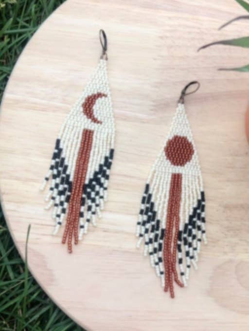 Moon Phase Beaded Earrings - Made to Order for wholesale by Made by Melissa