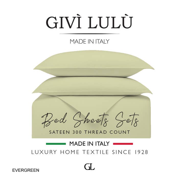 Solid 300 Thread Count - evergreen - Set di Lenzuola for wholesale by Givì Lulù by Vittorio Ursini & Son