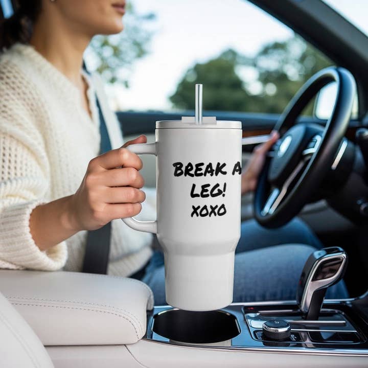 3dRose - Wholesale Insulated Mug/Tumbler - 3dRose, Break a Leg xoxo. Theater, actor, show business good luck message note, Tumbler9