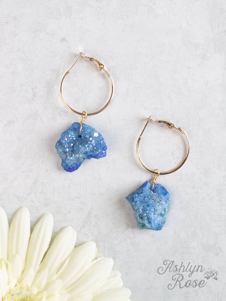 Créoles Fortune Teller, quartz Lolite pour la vente par GRACE+EMMA by Southern Grace