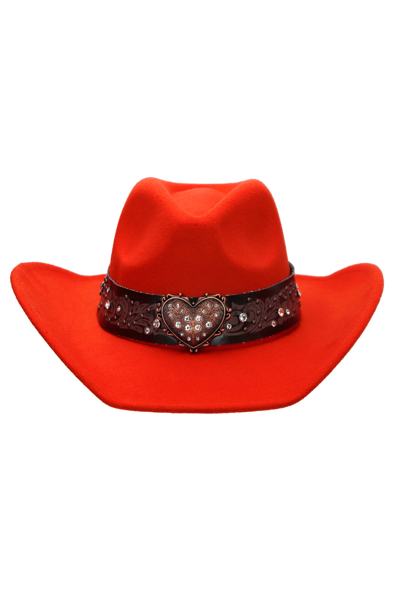 Cap Zone - Venta al por mayor Sombrero cowboy - Unisex - Sombrero vaquero de fieltro con cinturón de strass en forma de corazón29