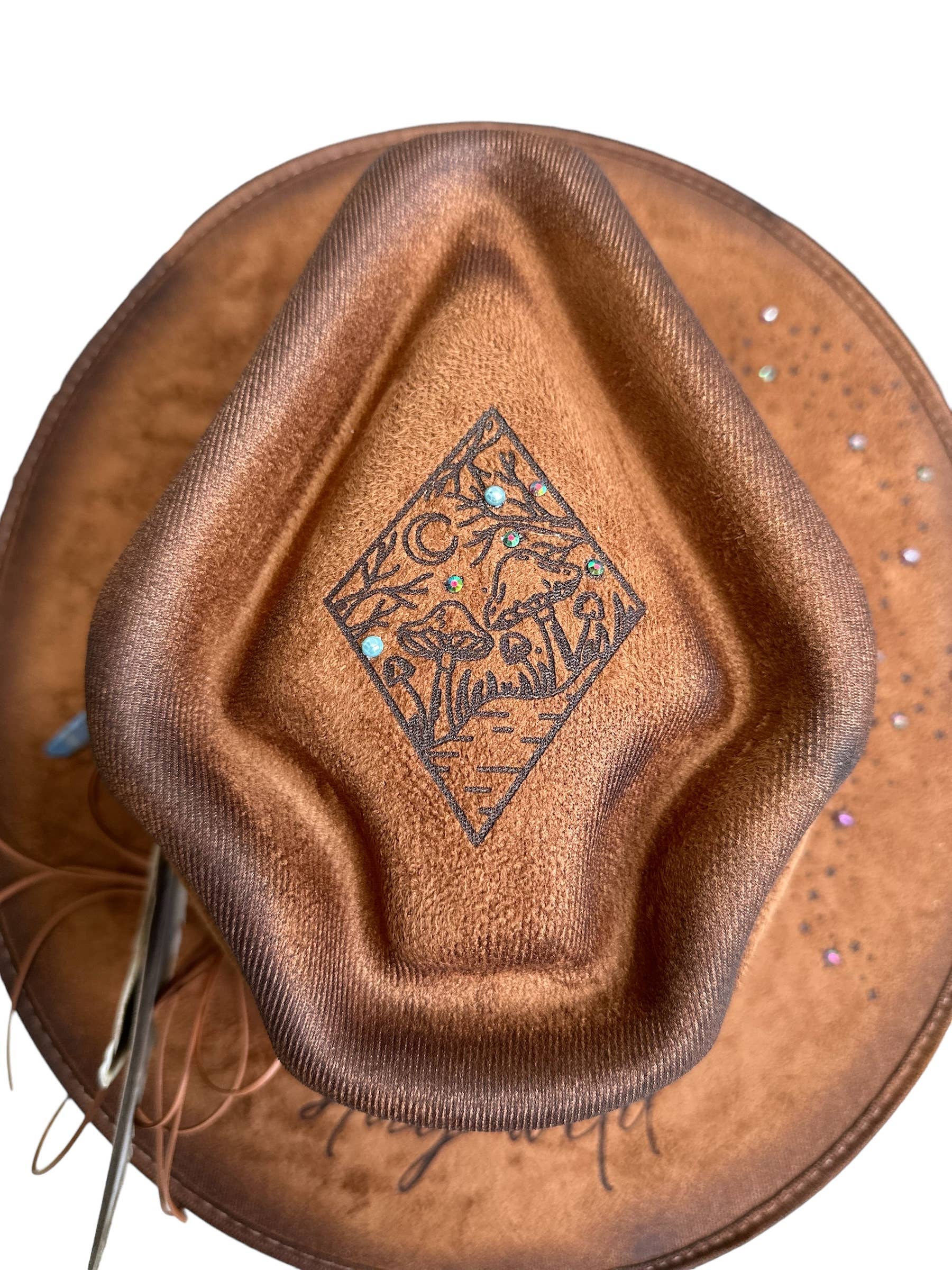 Wild Indigo - Wholesale Cowboy Hat – Women’s - Mushroom Stay Wild Moon & Star Rancher Hat Western2