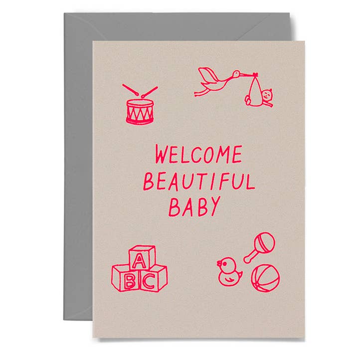 WELCOME BEAUTIFUL BABY - various colours for wholesale by Me & Amber