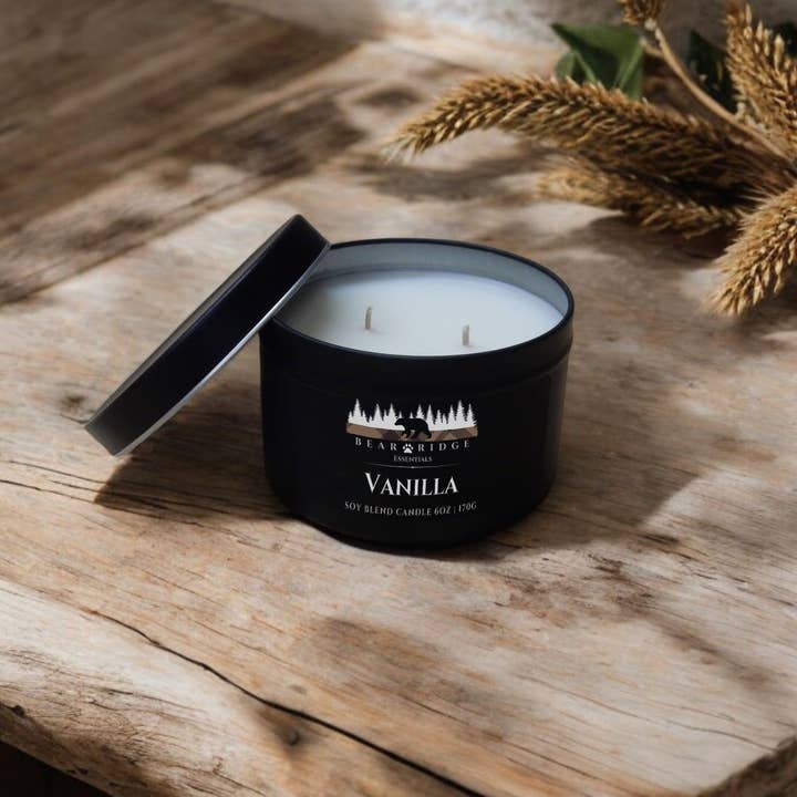 Bear Ridge Essentials - Vendita all'ingrosso Candele da viaggio - Candela alla vaniglia da 6 oz.