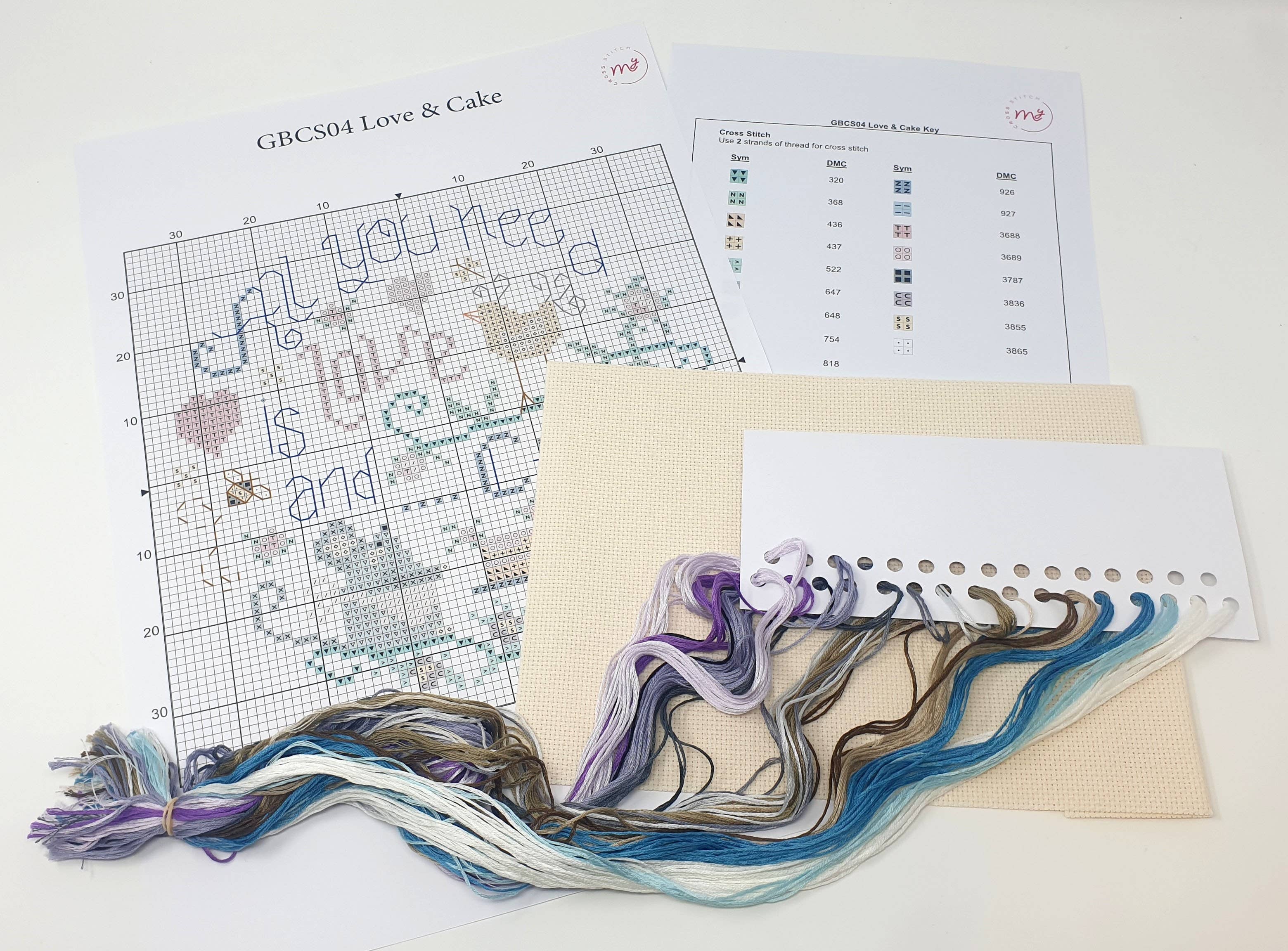 Creative World of Crafts – Großhandel Kreuzstich-/Stickzubehör – Volkskunst - Liebe und Kuchen - Kreuzstich-Set1