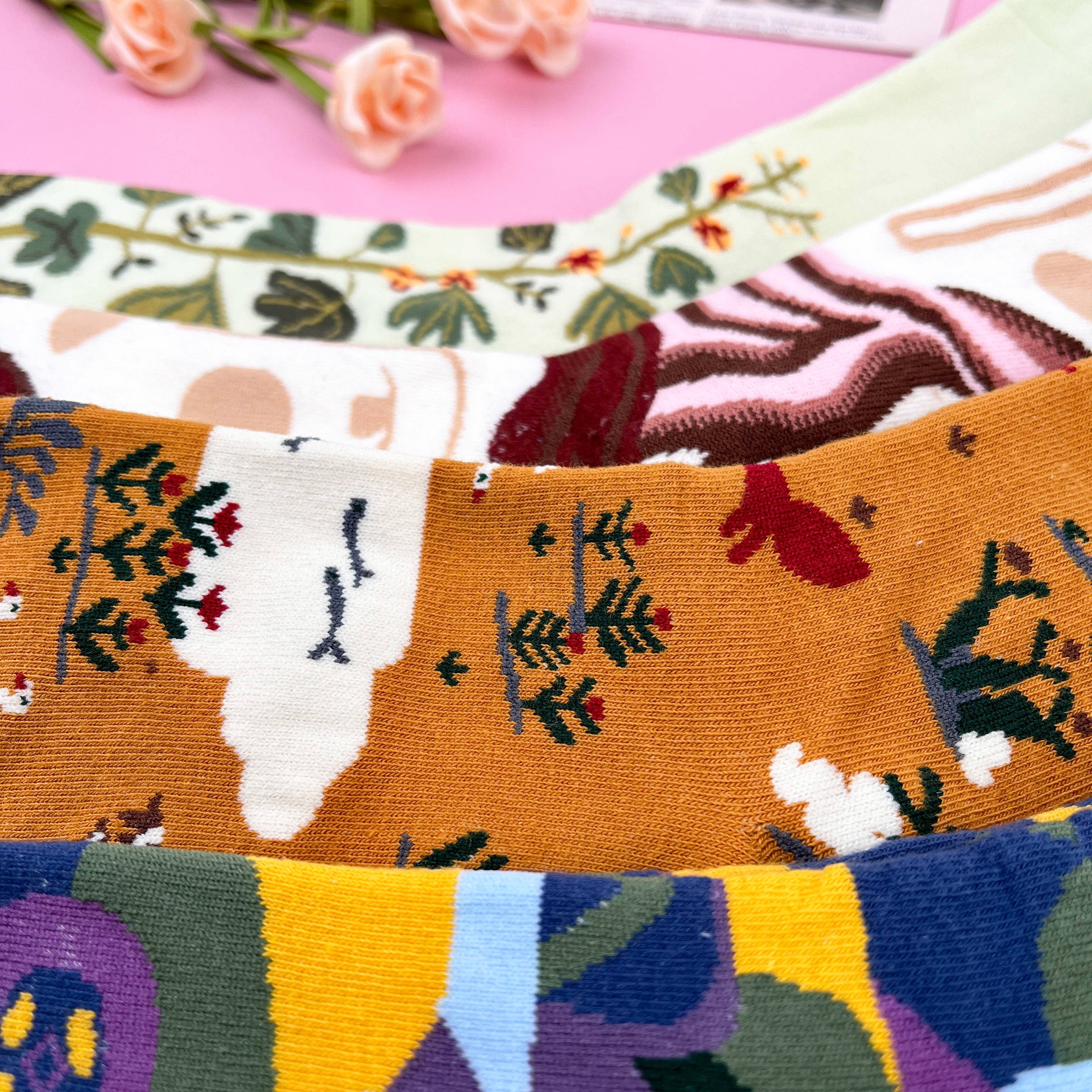 mildstyles - Wholesale Socks - Women's - Vintage Artistic Abstract Oil Painting Mid-Calf Socks5