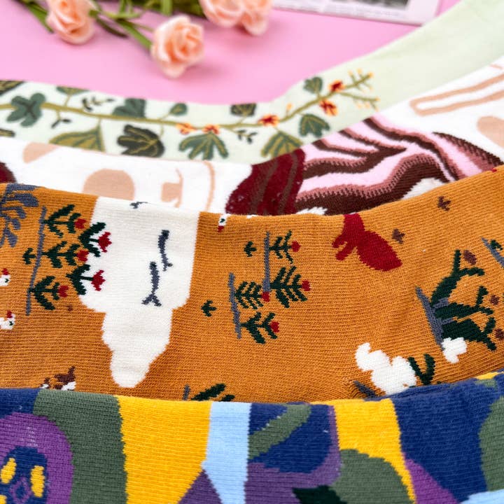 mildstyles - Wholesale Socks - Women's - Vintage Artistic Abstract Oil Painting Mid-Calf Socks5