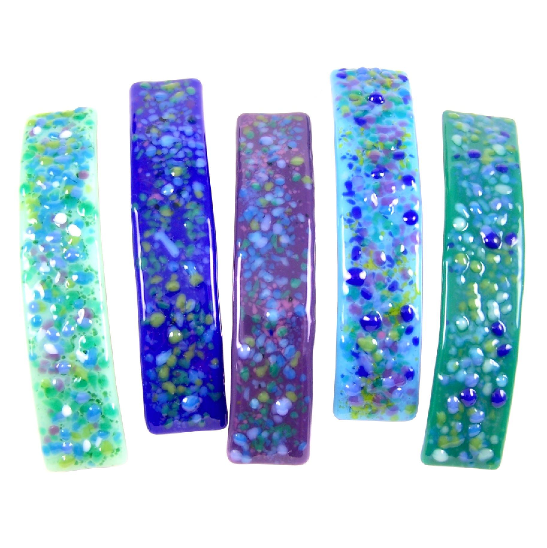 Glass Town USA - Wholesale Barrette - Women's - Barrettes Stained Glass Cool Color Confetti Dots Large Size1