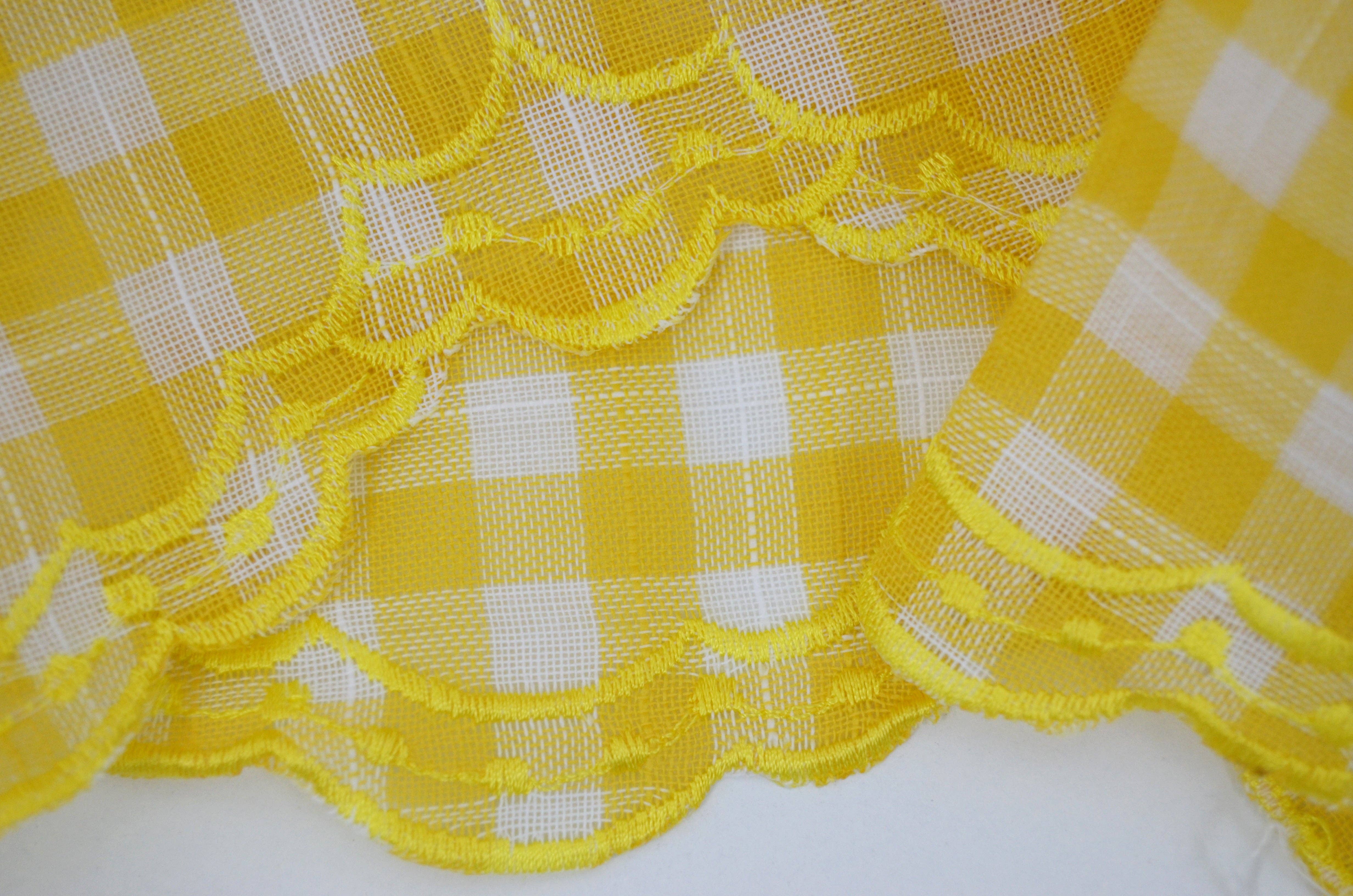 BOD HOME - Wholesale Curtain - Yellow Embroidered Print Kitchen Curtains2