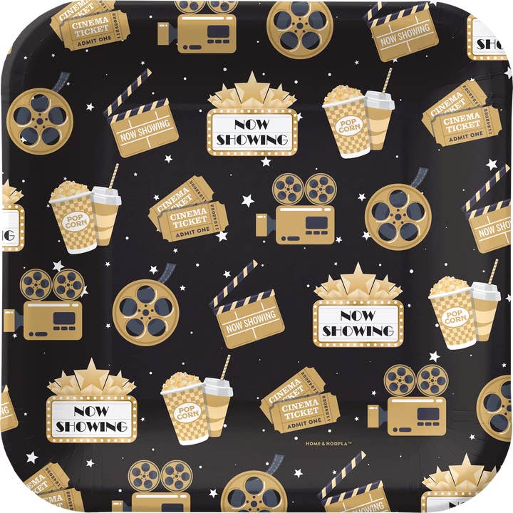 Movie Theme Party Dinner Plate (16ct) for wholesale by Home & Hoopla
