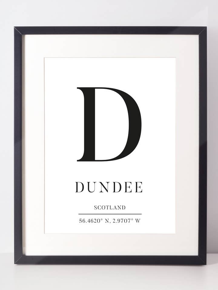 Dundee Special Place Location Wall Art Unframed Print for wholesale by Kalloway Design