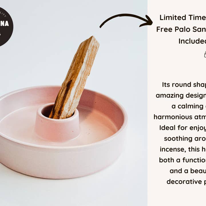 Giuseppina Shop - Vente Porte-encens - Porte-encens en céramique rond - Porte-encens polyvalent rose4