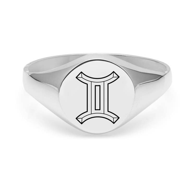 Gemini Signet Ring - Sølv for engroshandel hos Myia Bonner