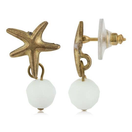 Blue crystal star silver earring for wholesale by Gloria Mago