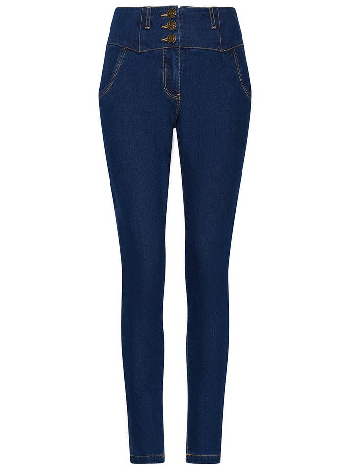 Vaqueros Navy de los años 50 de Annie Denim de Succubus Clothing para venta al por mayor de Succubus