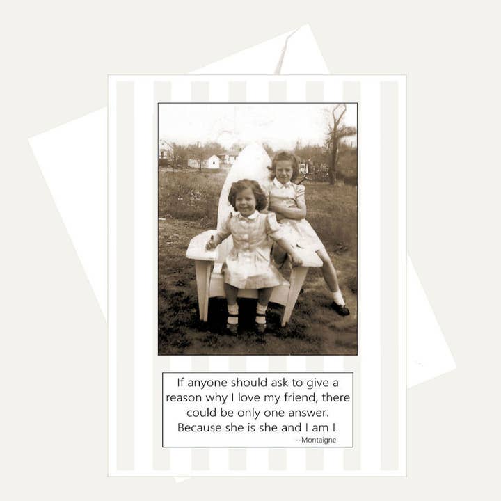 Old Photo - If Anyone Should Ask To Give... Friendship Card for wholesale by Bellflower Girl