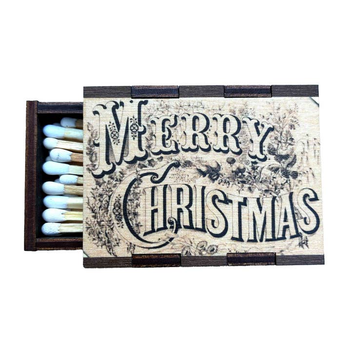 Matches • Merry Christmas Wooden Matchbox •Stocking Stuffers for wholesale by Most Amazing