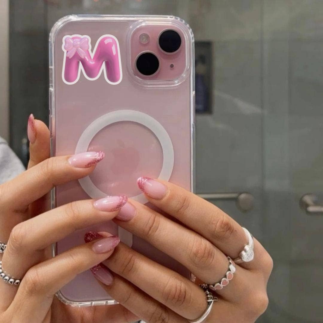 Brickhouse Babe LLC – Adesivos para telefone e portátil por atacado – Autocolante de Letras Bolha Coquette com Laço, Vinil Impermeável1