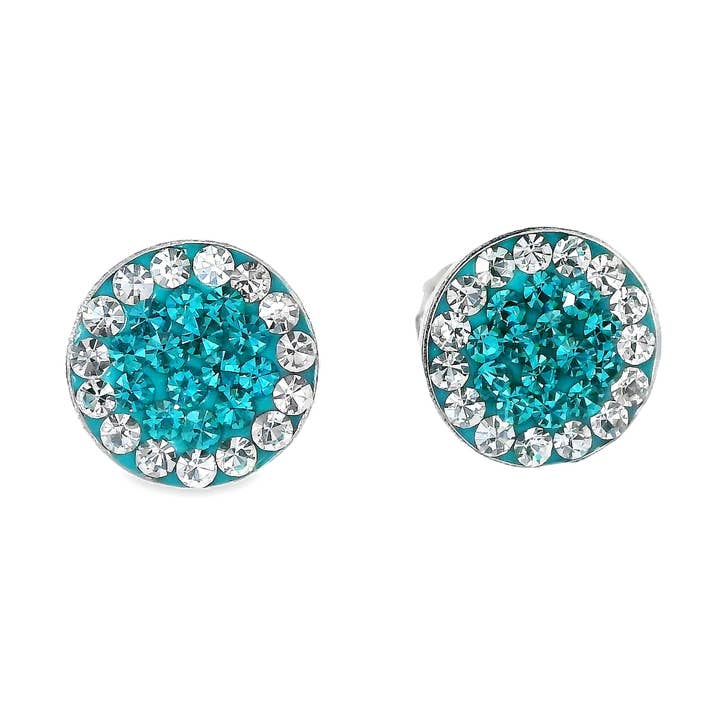 Stud Earrings Natalie 925 Silver Crystal-Blue Zircon for wholesale by Impala