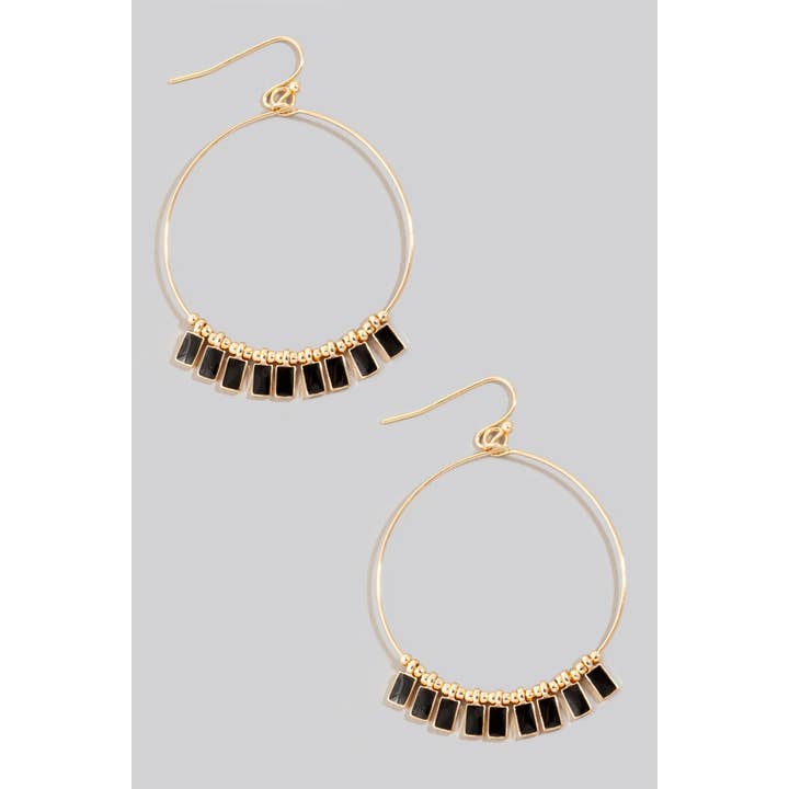The Looks by Fame Accessories - Wholesale Dangle Earrings - Epoxy Charms Hoop Dangle Earrings