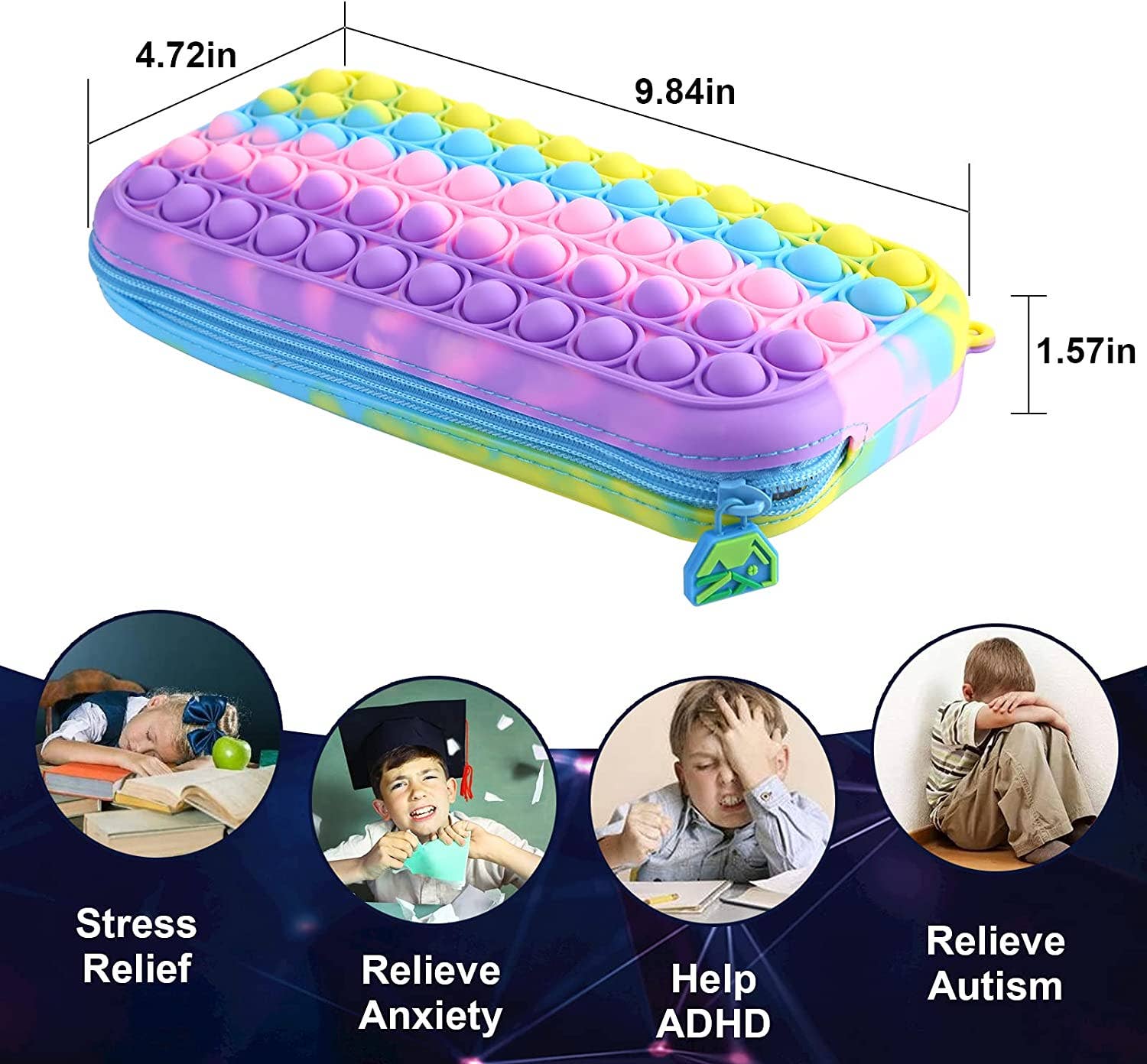 JSBlueRidge Toys - Wholesale Pencil Case/Pouch - Pop Pencil Case Pop It Fidget Kids Toy- Assorted3