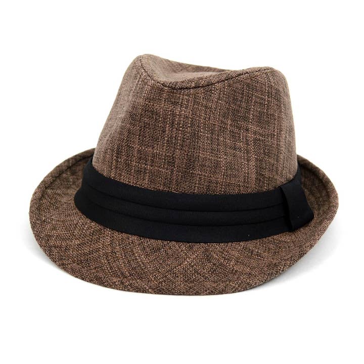 Fall/Winter Brown Trilby Fedora Hat with Black Band for wholesale by Selini New York