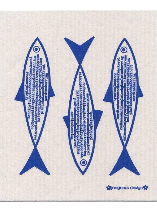 Swedish Dishcloth - Fish - Blue for wholesale by Jangneus