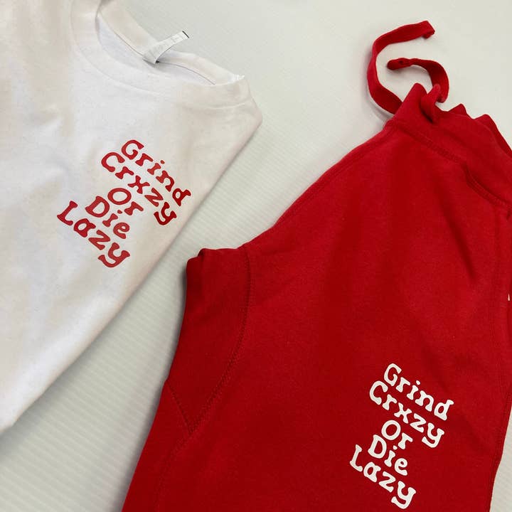 GrindCrxzy - Jogging « GCDL » rouge et blanc pour la vente par GrindCrxzy