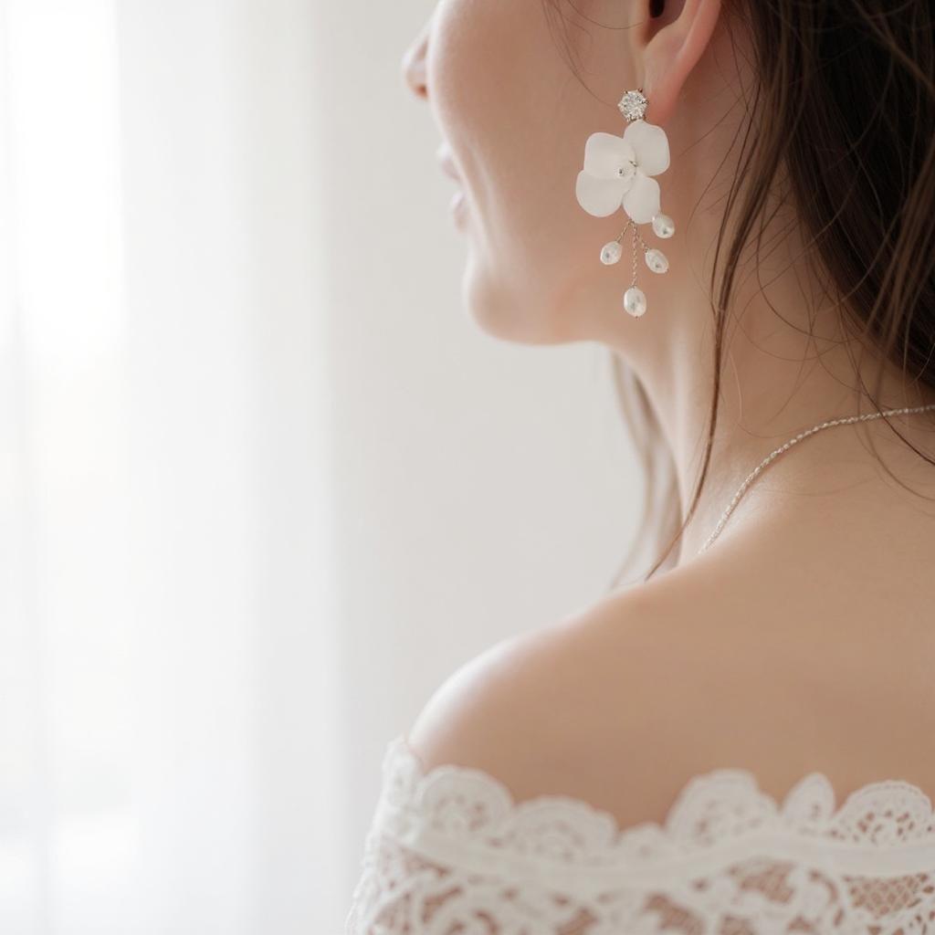 Athena Bridal Jewellery - Wholesale Dangle Earrings - LILLIAN FRESHWATER PEARL EARRINGS - SILVER CZER6641