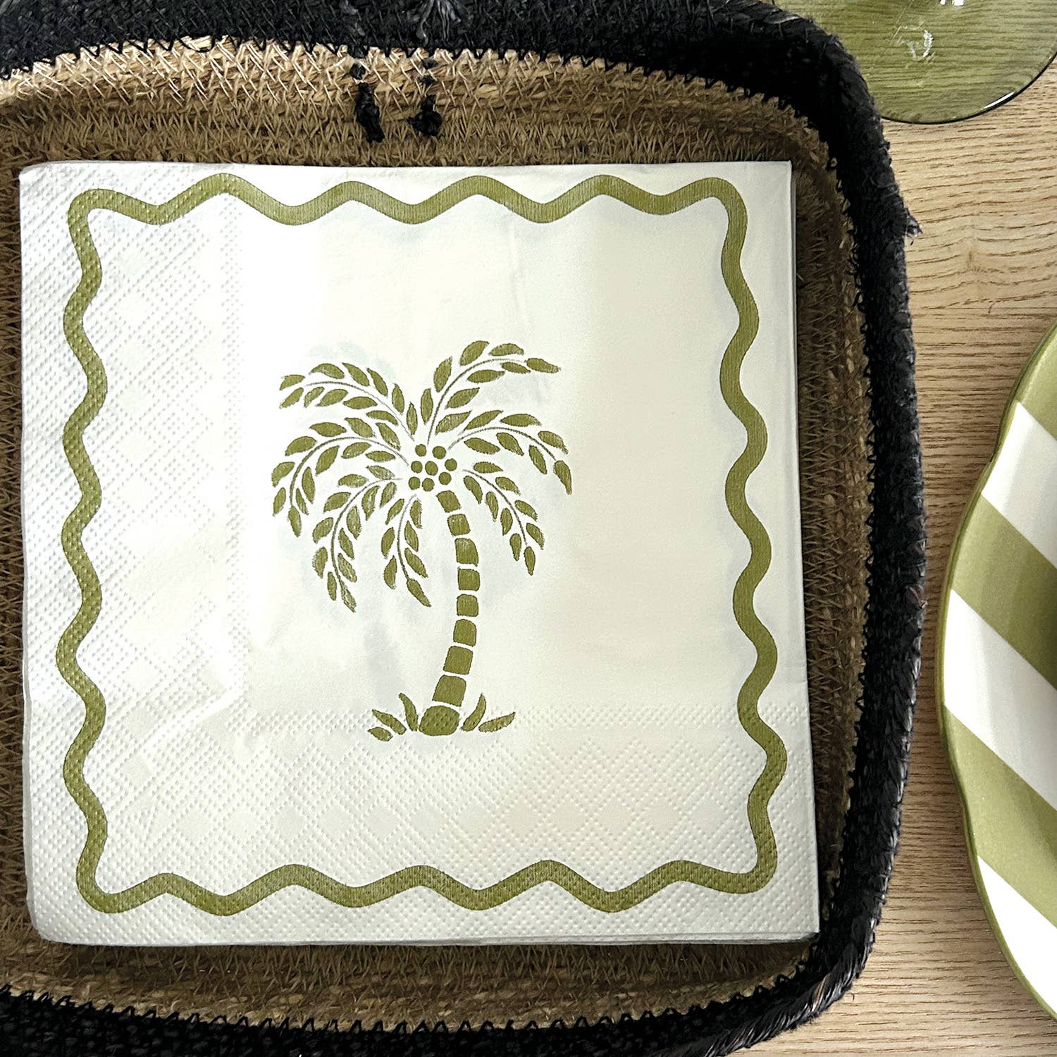 Opjet Paris - Wholesale Disposable Napkin - khaki palm tree paper napkin x204