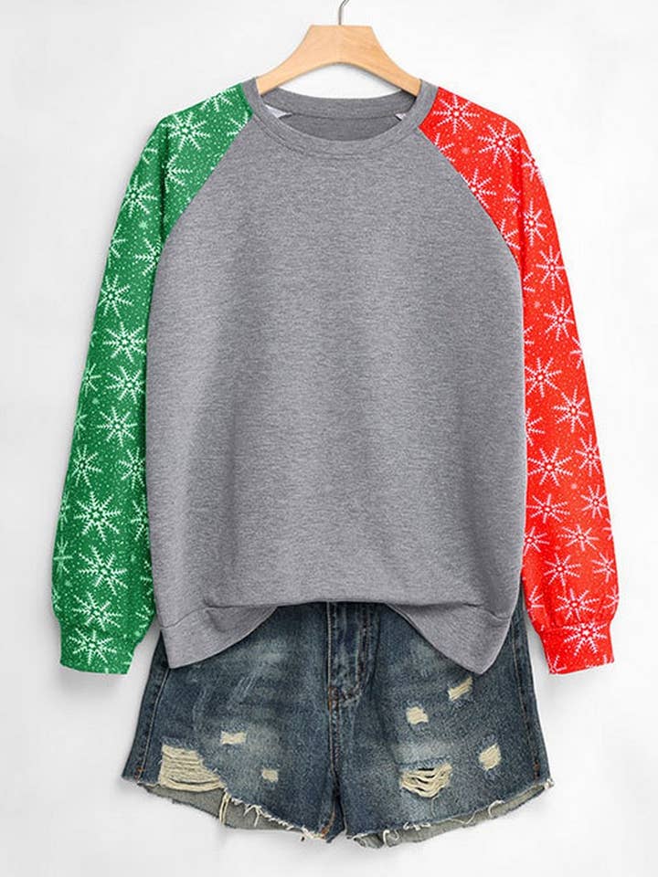 CWTBLL01333_COLORBLOCK SLEEVE LONG SLEEVE PULLOVER TOP for wholesale by NINEXIS