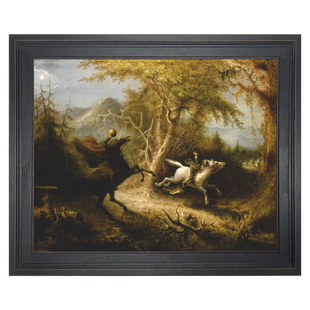 Madison Bay Co. - Historical Home Decor Reproductions - Wholesale Schilderen/Tekenen - Schilderijafdruk van de Ruiter zonder Hoofd die Ichabod Crane Achtervolgt27