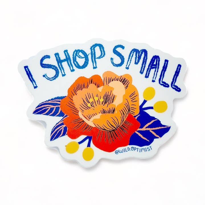 I Shop Petit autocollant pour la vente par Wild Optimist