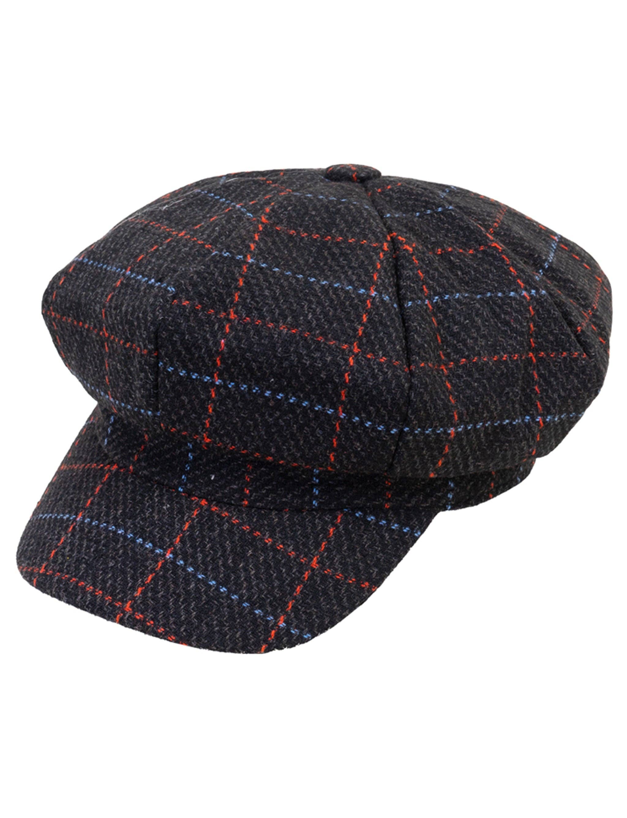 BLACK Magid Line Check Pattern Newsboy Cabby Cap for wholesale on Faire4
